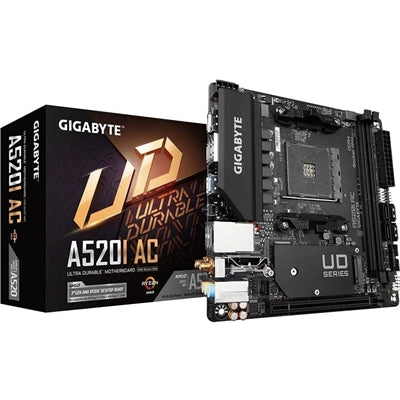 Gigabyte A520I AC Mini-ITX AM4 Motherboard WiFi 5 DDR4 64GB Gigabyte A520I AC Mini-ITX AM4 Motherboard WiFi 5 DDR4 64GB